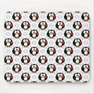 Utskrift av Mönster i Cute Penguin Yta Musmatta