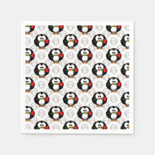 Utskrift av Mönster i Cute Penguin Yta Pappersservett
