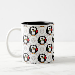 Utskrift av Mönster i Cute Penguin Yta Två-Tonad Mugg