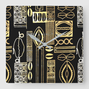 Utskrift av Motif Lera Trasa Fyrkantig Klocka