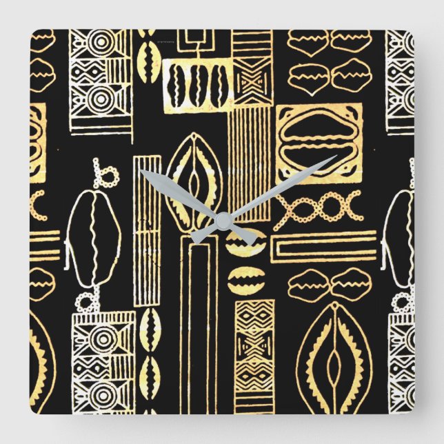 Utskrift av Motif Lera Trasa Fyrkantig Klocka (Framsida)