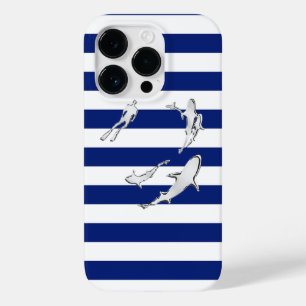 Utskrift av Nautical Chrome-hajar på Navy Rand