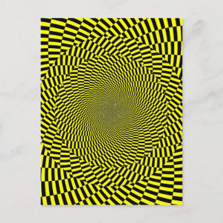 Utskrift av optisk Gult i Mönster Spiral Vykort