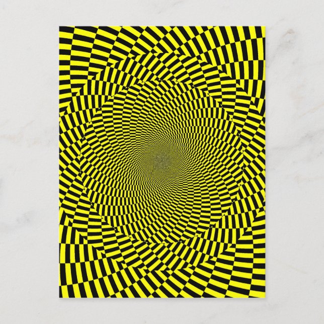 Utskrift av optisk Gult i Mönster Spiral Vykort (Framsida)