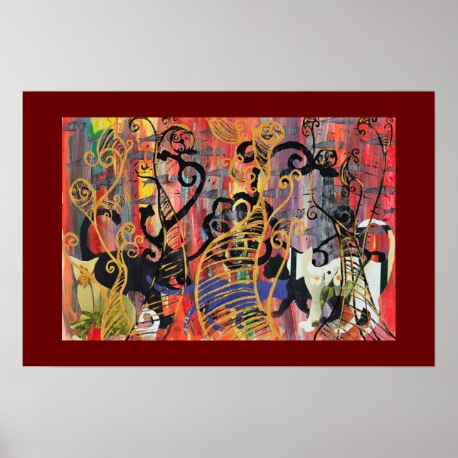 Utskrift av orchid-katter poster (Framsidan)