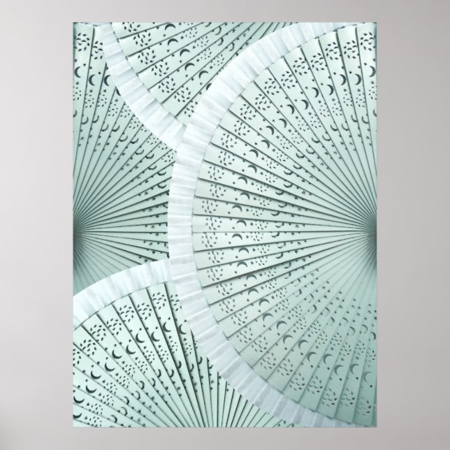 Utskrift av orientaliskt Måne och stjärnor Poster (Framsidan)