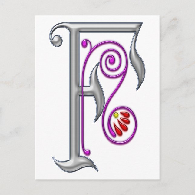 Utskrift av Ornamental II i Silver Brev Vykort (Framsida)