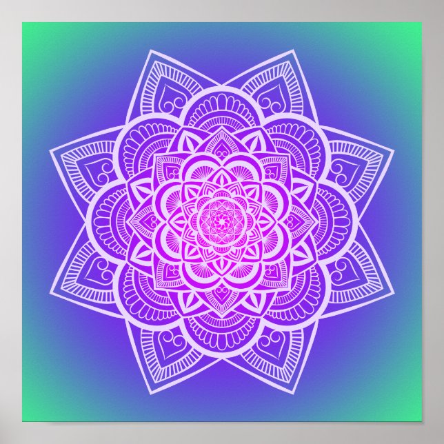 Utskrift av övertoning av övertoning av Multifärga Poster (Framsidan)