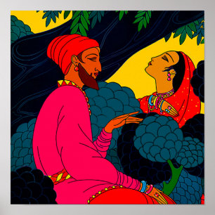 Utskrift av persisk vintage poster