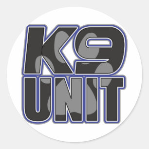 Utskrift av polis K9-enhetsfack Runt Klistermärke