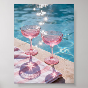 Utskrift av poolsida för rosa Gnistra Poster