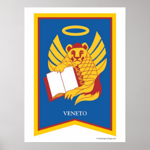 Utskrift av regional Vapensköld för Veneto Italien Poster