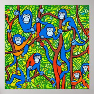 Utskrift av regnskog - Canvas Art Poster