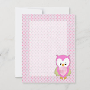 Utskrift av rosa uggla polka dots rosa mönster inbjudningar