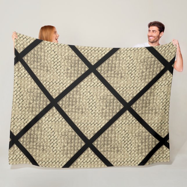 Utskrift av rostfri design av tegelbeige fleecefilt (På plats)