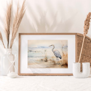 Utskrift av sandhill Crane Watercolor Poster