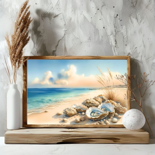 Utskrift av Seashells Småstarna Shore Ocean Beach  Poster (Skapare uppladdad)