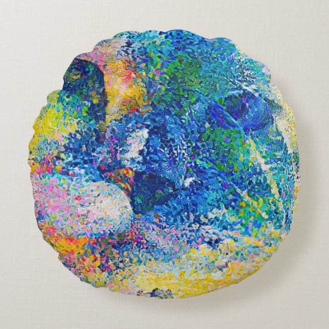 Utskrift av skarp Abstrakt Rund Kudde (Framsidan)