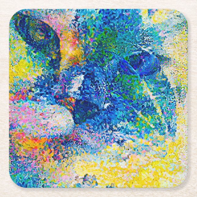 Utskrift av skarp Abstrakt Underlägg Papper Kvadrat (Framsidan)