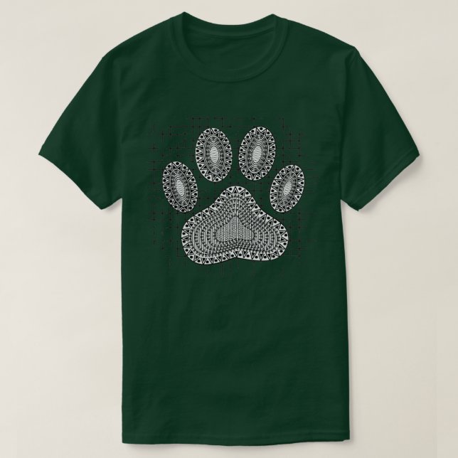 Utskrift av stambaserad Hund på nedtonad bakgrund T Shirt (Design framsida)