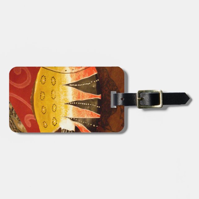 Utskrift av streckad fiskekonst bagagebricka (Horisontell Framsida)