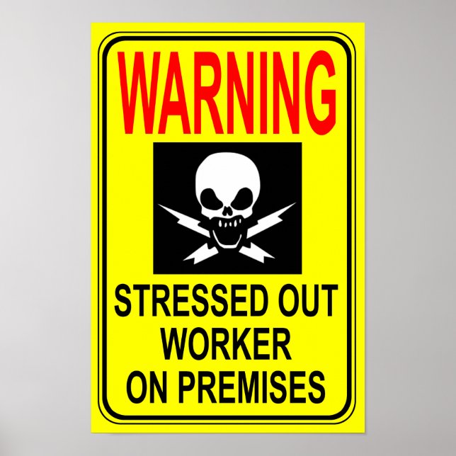Utskrift av stressat utgående arbetare poster (Framsidan)