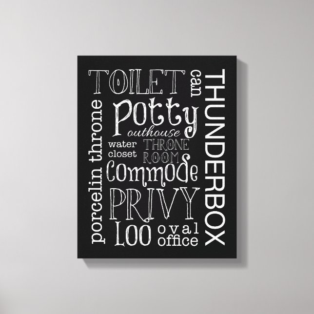 Utskrift av sunt Bathroom Canvas Art (Framsida)