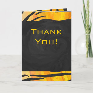 Utskrift av svart och Orange i Monogram Tiger Möns Kort