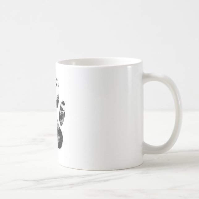 Utskrift av svart och vit Hund Kaffemugg (Höger)