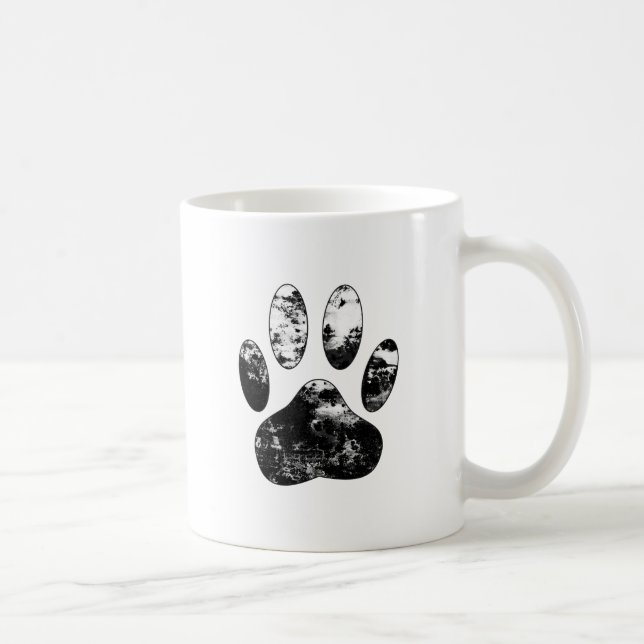 Utskrift av svart och vit Hund Kaffemugg (Höger)