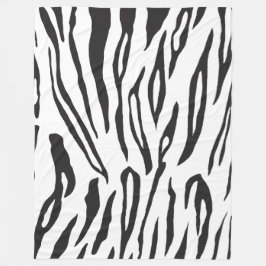 Utskrift av svart och vit tiger fleecefilt