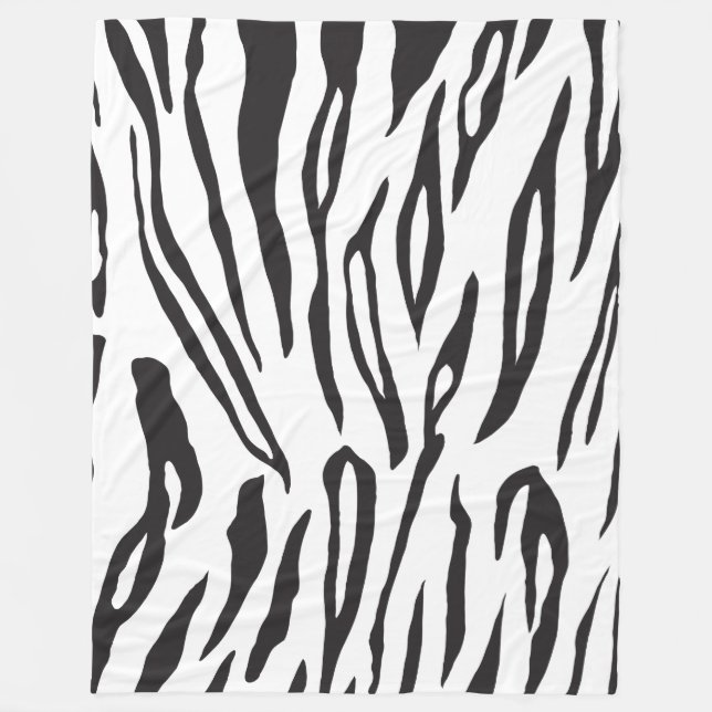 Utskrift av svart och vit tiger fleecefilt (Framsidan)