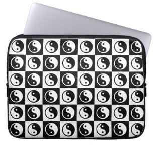Utskrift av svart, vit, kontrollerad Yin-yang Zen- Laptop Fodral