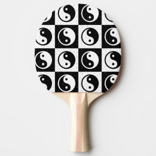 Utskrift av svart, vit, kontrollerad Yin-yang Zen- Pingisracket