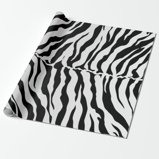 Utskrift av svarta och vita tigerdjur i Rand Presentpapper (Utrullad)