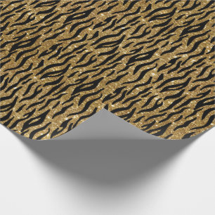 Utskrift av svartvitt och Guld Glitter Presentpapper