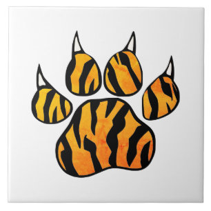 Utskrift av tiger Paw Kakelplatta