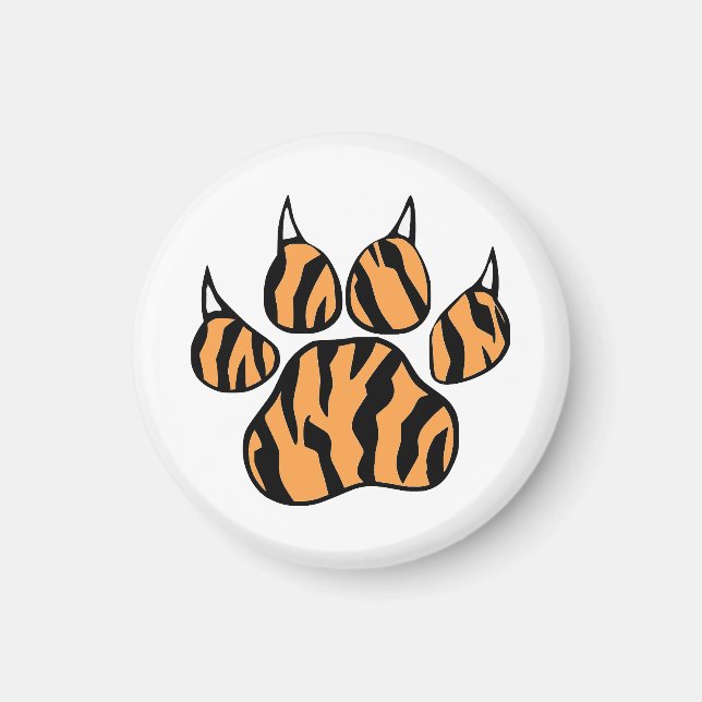 Utskrift av tiger Paw Magnet (Framsidan)