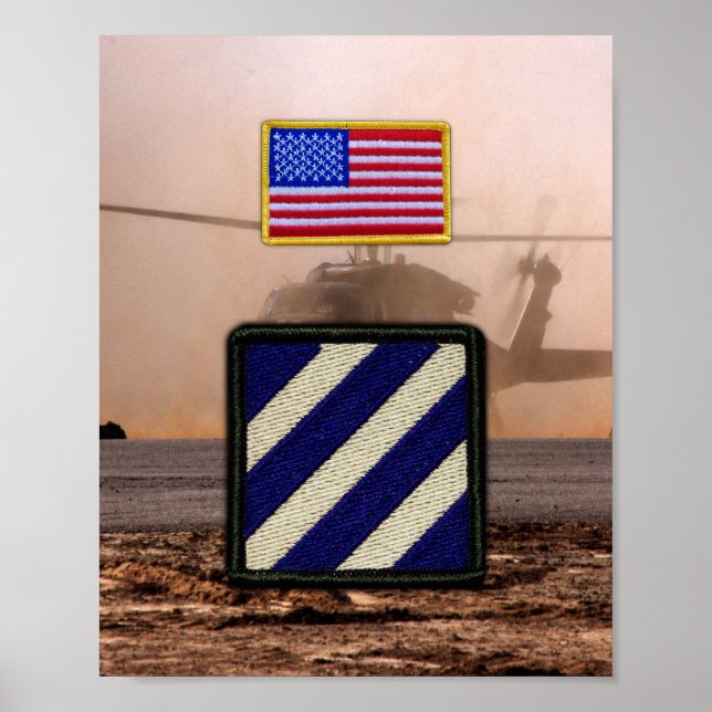 Utskrift av tredje infantry Division Veterans Vets Poster (Framsidan)