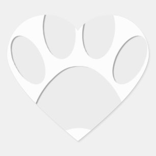 Utskrift av utskrift av hund Paw Hjärtformat Klistermärke
