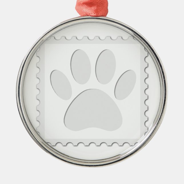 Utskrift av utskrift av hund Paw Julgransprydnad Metall (Framsidan)