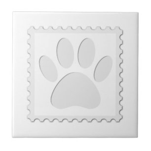 Utskrift av utskrift av hund Paw Kakelplatta