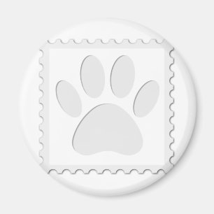 Utskrift av utskrift av hund Paw Magnet