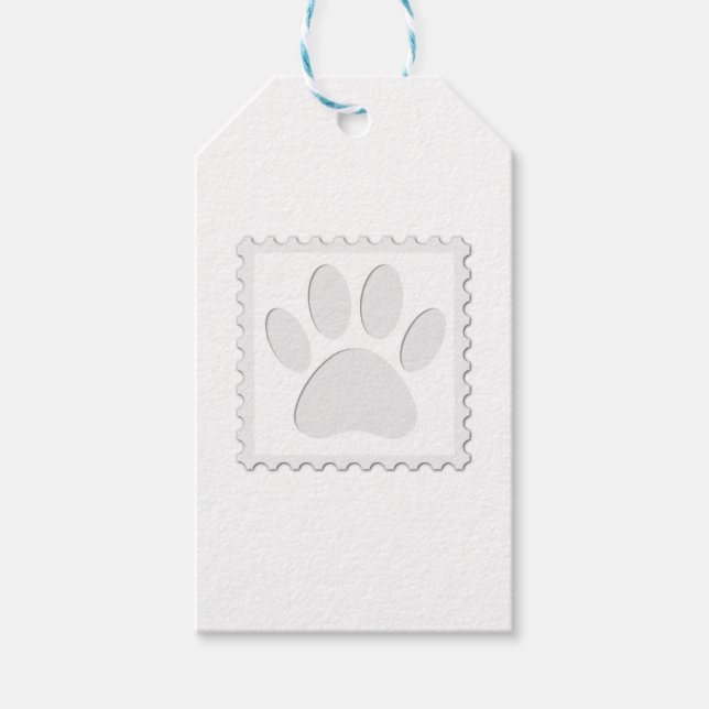 Utskrift av utskrift av hund Paw Presentetikett (Framsidan)
