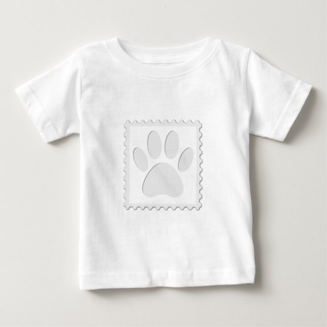 Utskrift av utskrift av hund Paw T-shirt (Framsida)
