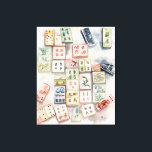 Utskrift av vattenfärg Mahjong Art Canvastryck<br><div class="desc">Söt vattenfärgsmahjong-konst med originalutskrifter från Nicole.</div>