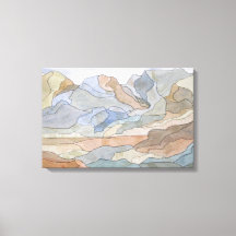 Utskrift av vattenfärgremsor i bergsregioner