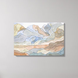 Utskrift av vattenfärgremsor i bergsregioner canvastryck