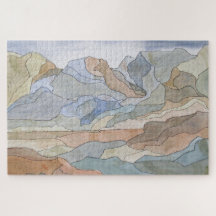 Utskrift av vattenfärgremsor i bergsregioner