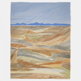 Utskrift av vattenfärgsfärgsteckensnitt för öglade fleecefilt